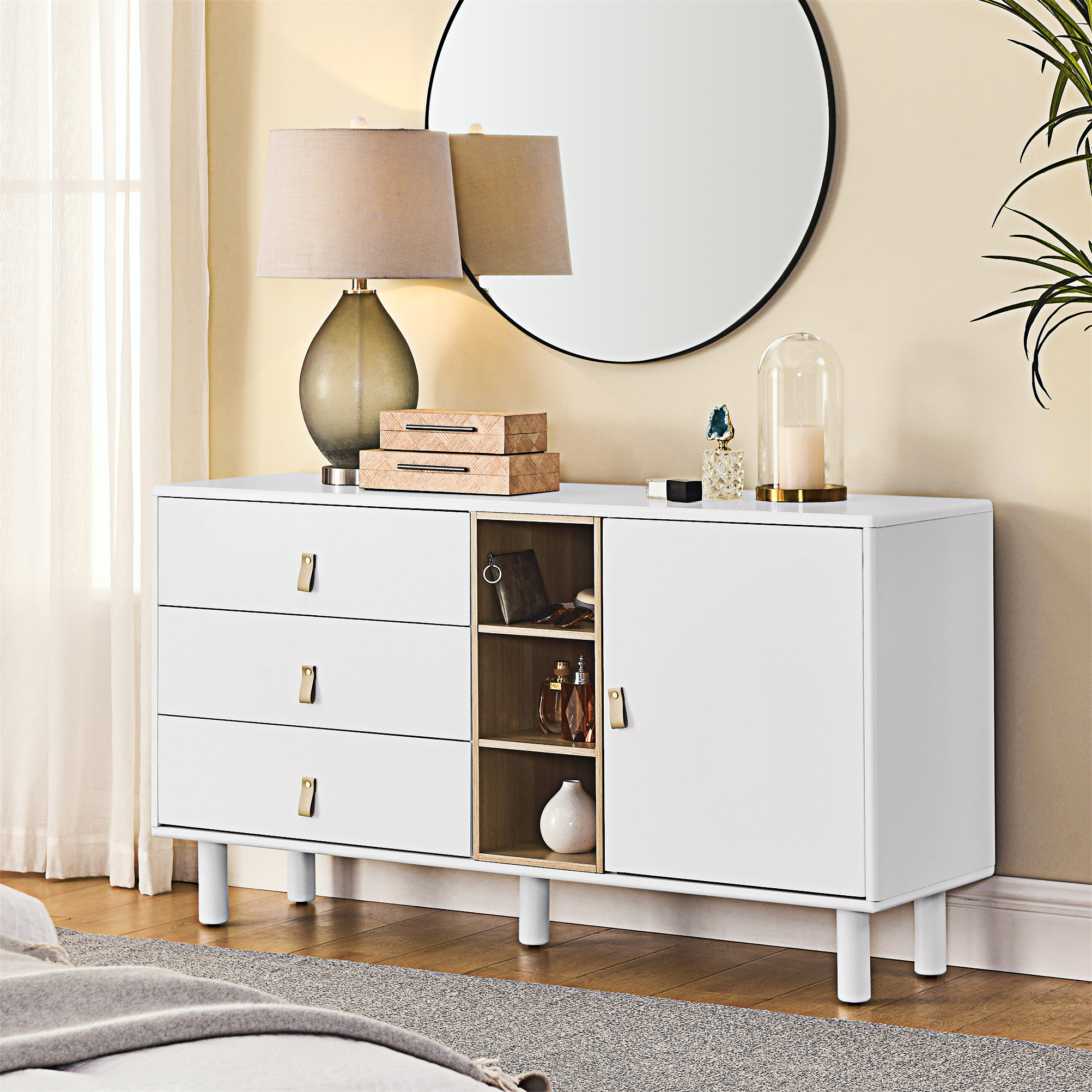 Latitude Run® Storage Cabinet With Doors And Drawers, Chest Of Drawers ...