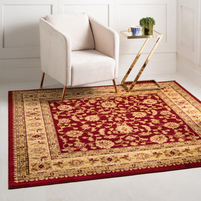 Niles Oriental Red/Cream/Brown/Beige/Blue Area Rug