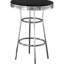 Table bistro noire avec 3 bistro, métal rétro et tabourets, design rétro dans la salle à manger, pour utilisation