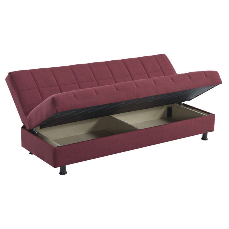 Sasta 75" Convertible Sofabed with Storage, Sleeper Sofa Couch for Living Room, Burgundy