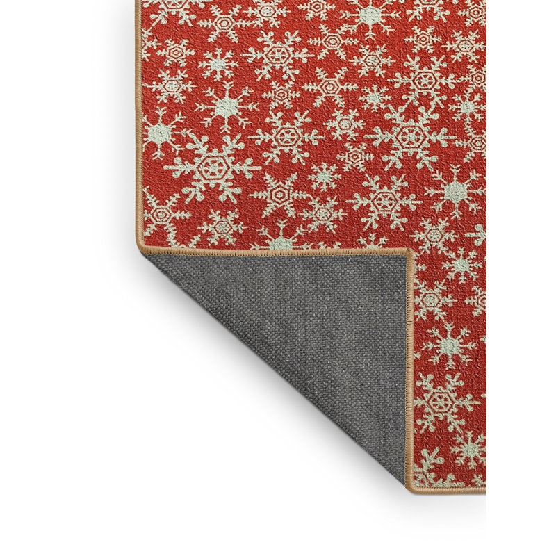Tapis de salle rouge fêtes, Rectangle 4 pi x 6 pi
