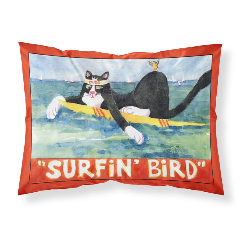  Taie d'oreiller Cat Surfin Bird
