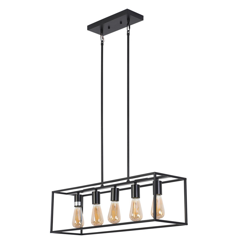 5 - Light Kitchen Island Pendant, Textured Black, Textured Black