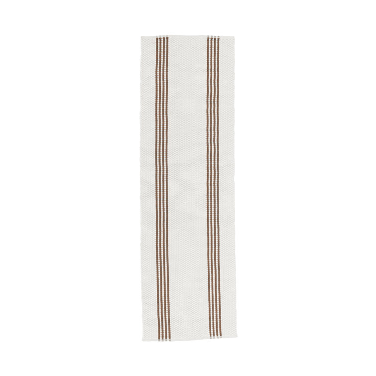 Sorrento  Handwoven Performance Stripe Ivory Fabric Rug