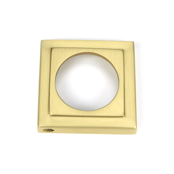 Concealed Satin Brass Round Euro (Square) Escutcheon