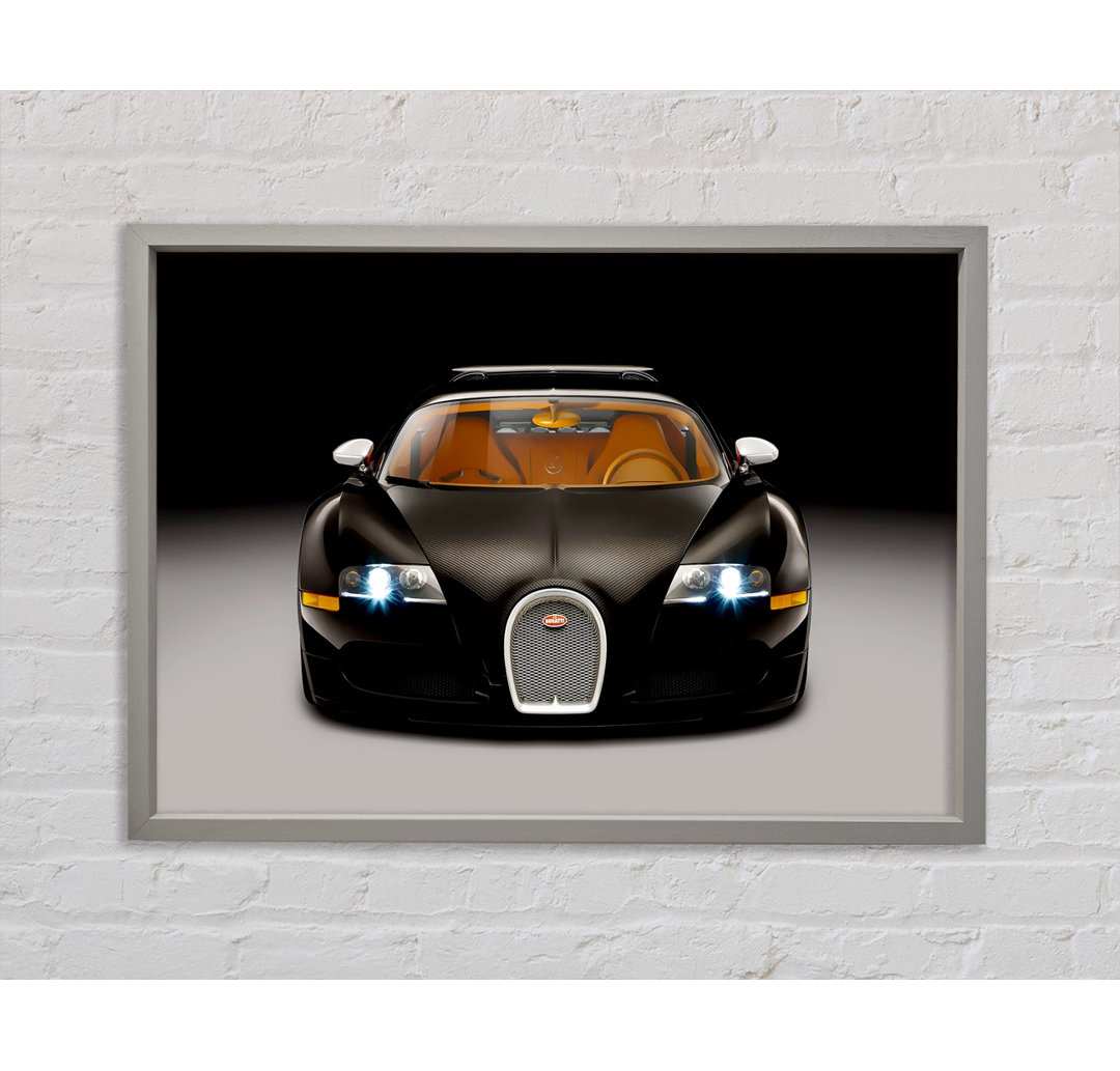 Bugatti Veyron Schwarz - Einzelner Bilderrahmen Kunstdrucke auf Leinwand