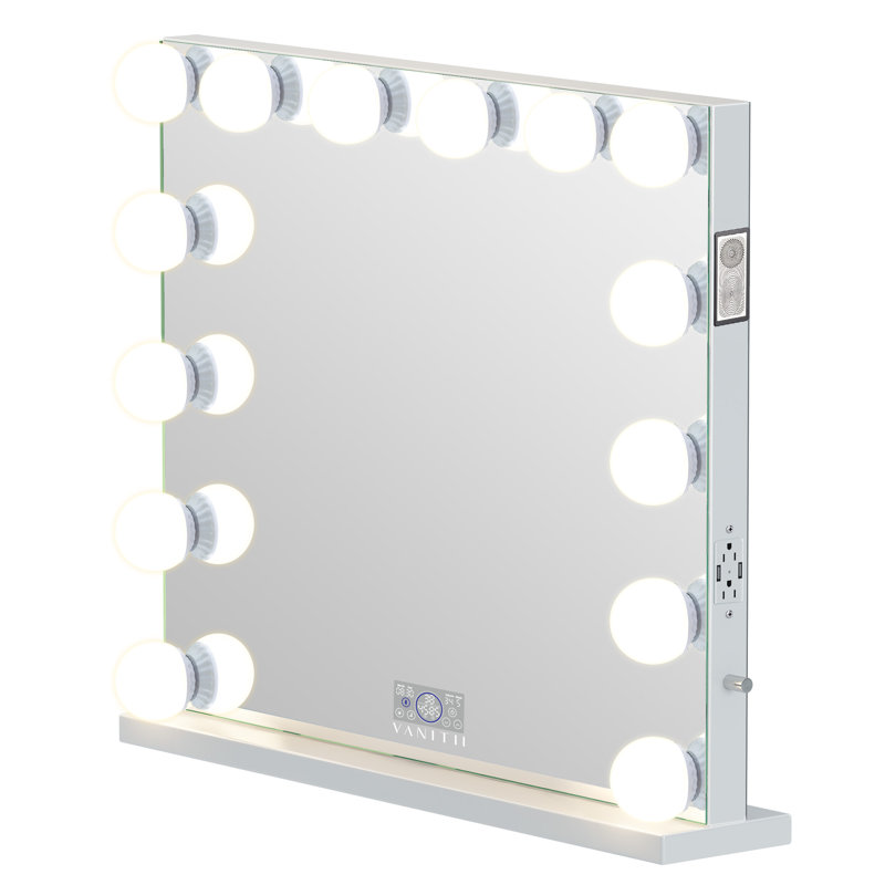 Miroir rectangulaire en métal à DEL, 26.4" x 31.5"