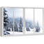 Fenêtre de paysage «Window View Winter Wonderland Snowy Pine Tree Forest Nature Scenic Landscape» sur-98449043