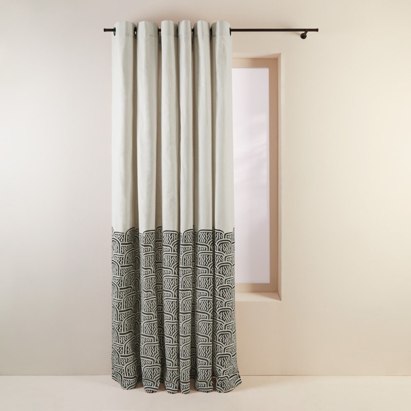 Cotton Blend Curtain Single Panel