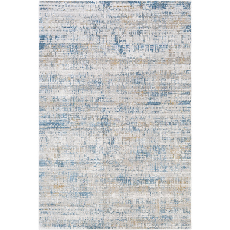 Tapis abstrait gris clair / bleu