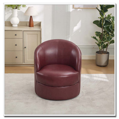 Fauteuil d'appoint pivotant en cuir