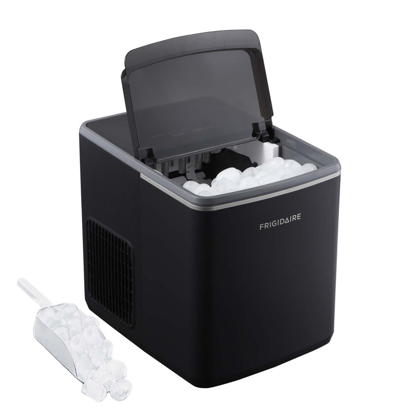 Machine à glaçons de comptoir Frigidaire Smart WiFi, production quotidienne de 12 kg, machine à glaçons Bullet avec application et commandes tactiles, démarrage et programmation à distance, noire