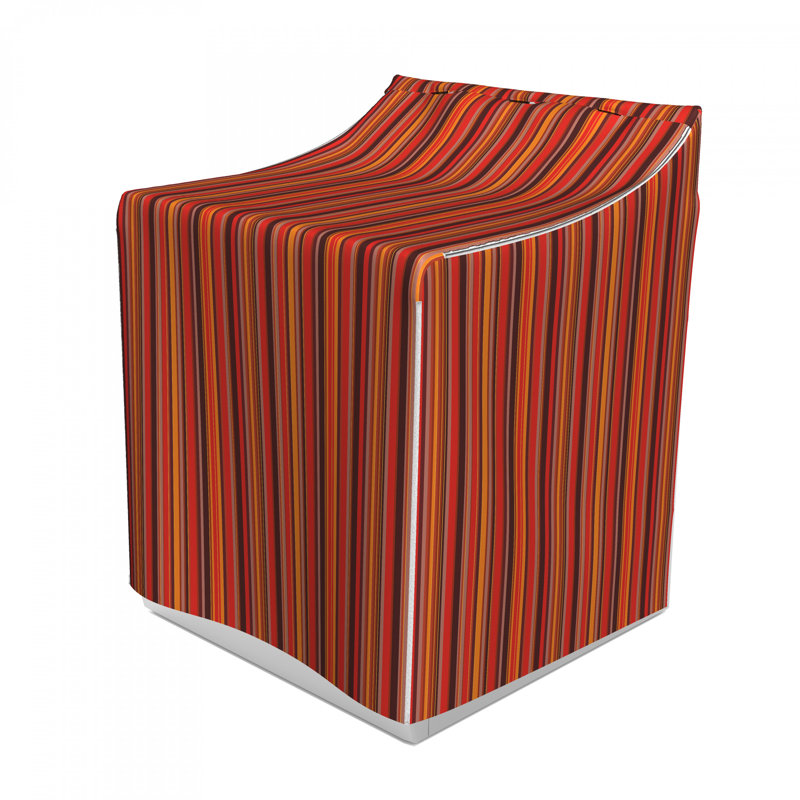 Housse verticale petite et épaisse à rayures verticales motif de machine à laver à motif artistique, Rouge