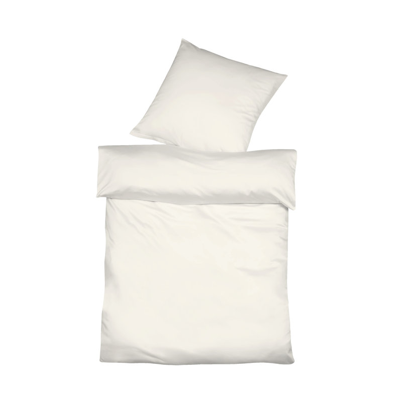 Halbleinen Provence Cotton Blend, Linen Solid Colour Duvet Cover Set with Pillow Shams, Double - 2 Pillowcases (80 x 80 cm)