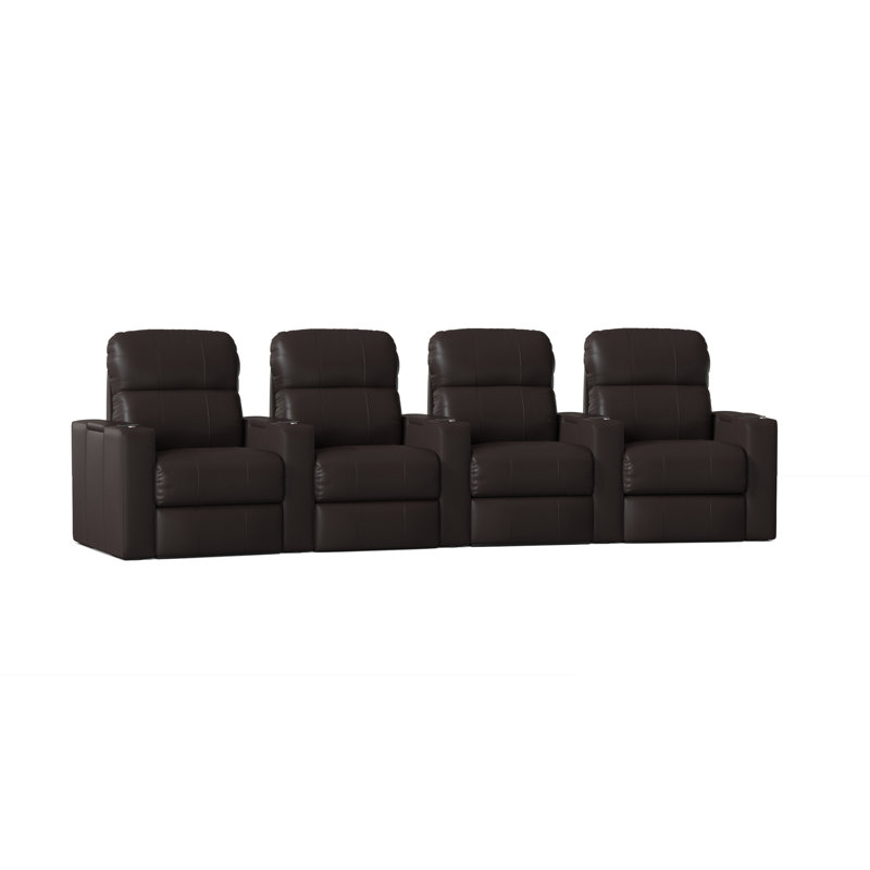 Siège de cinéma de 147 po de large avec porte-gobelet, Manuel, Espresso luxe