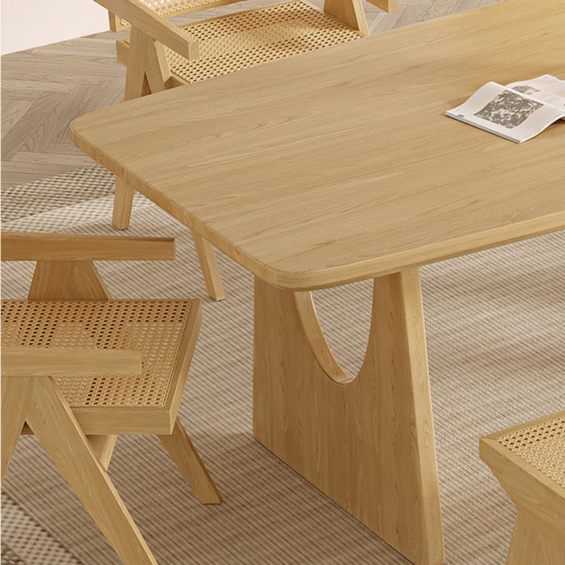 Ensemble de table de salle à manger en bois massif de style japonais, H 29,5 po x L 70,8 po x l 27,5 po