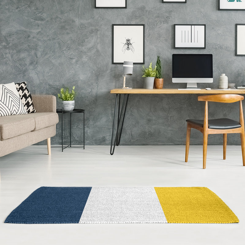 Tapis bleu/jaune, Rectangle 2 pi x 3 pi