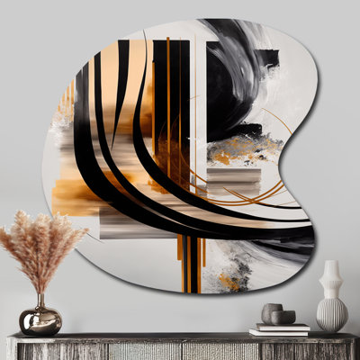 Gold Touch Art Deco III - décoration murale abstraite de forme unique en métal, reproduction d'art asymétrique moderne