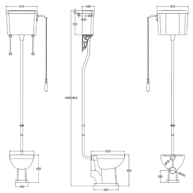 Belfry Bathroom Edelman 6L LPF Kit (Seat Not Included)