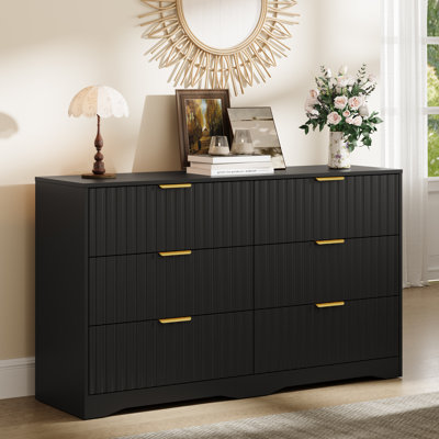 Fluted 6-Drawer Double Dresser, 55" W