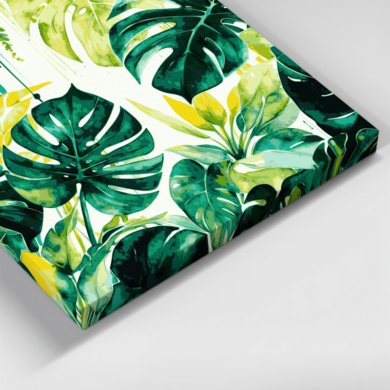 Hawaiian Foliage Greens Green Canvas Wall Art, 16" H x 16" W
