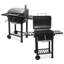 House of Home BBQ Smoker Grill Folding Tables, Thermometer, Adjustable Charcoal Pan, Chimney