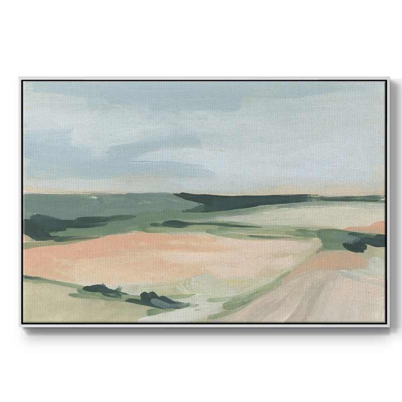 «Pastel Plains I», toile tendue avec châssis de qualité supérieure - prête à être accrochée, H 17 po x l 25 po x P 2 po