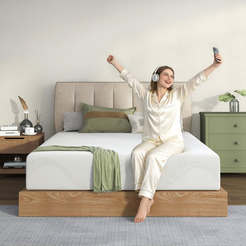Memory Foam Mattress With Cooling Green Tea Gel, Certipur-US Certified, White (6"/8"/10"/12"/14", Twin/Twin XL/Full/Queen/King Sizes Available)