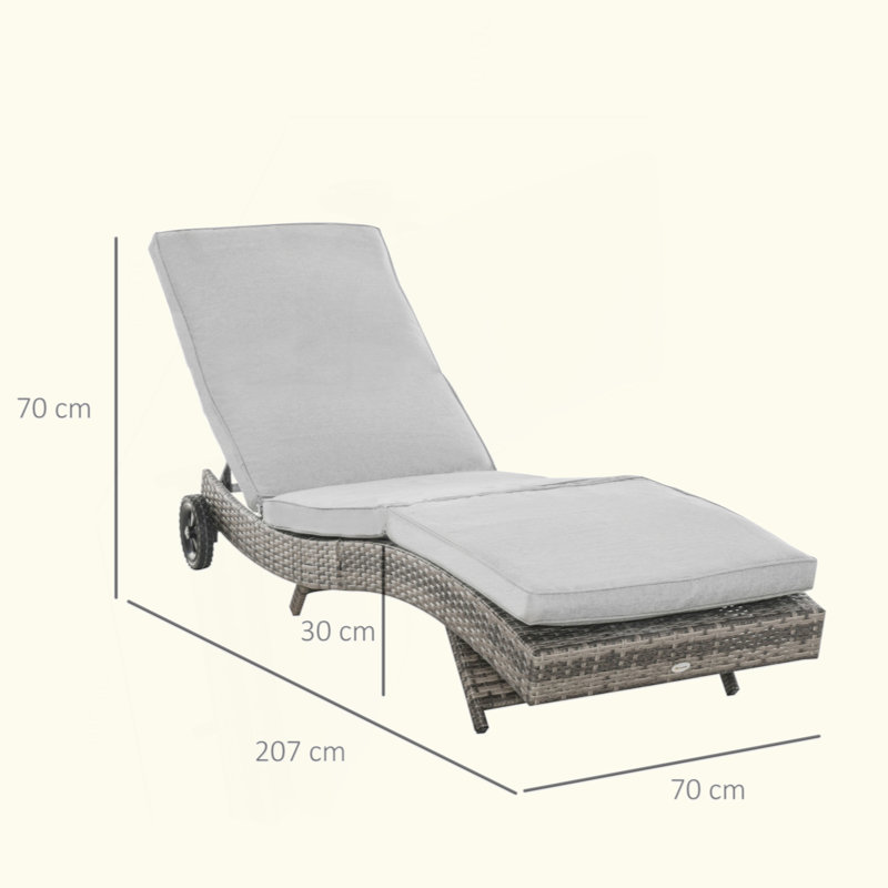 Outdoor Chaise Lounge, Gray