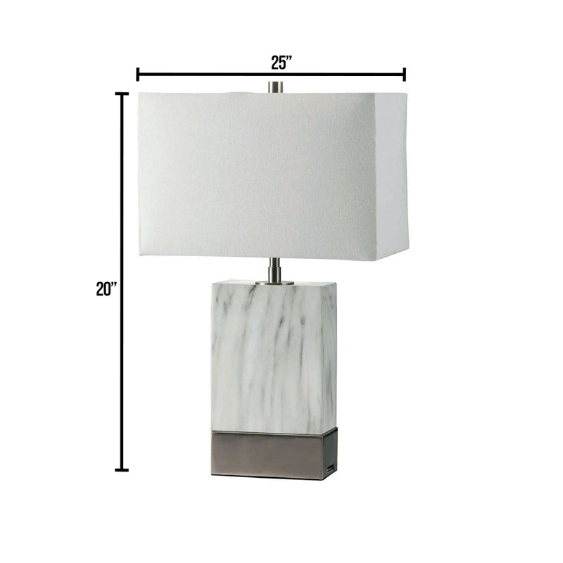 Ensemble de lampe de table 20" Shewmaker, Acier marbré