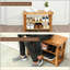 Banc à chaussures en bois, range-chaussures en bois naturel à 2 niveaux pour vestibule, salle de bain