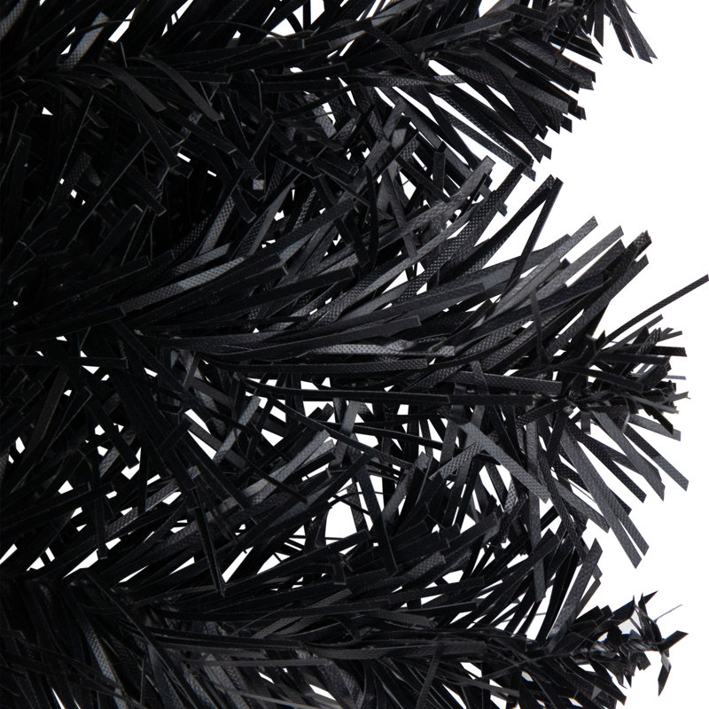 Couronne de Noël artificielle non éclairée, H 4 po x l 24 po x P 24 po, Noir