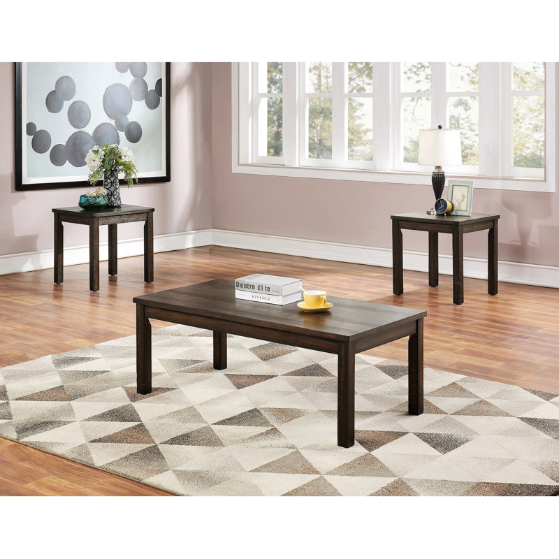 Ensemble de 3 tables basses, 1 table basse classique et 2 tables de bout
