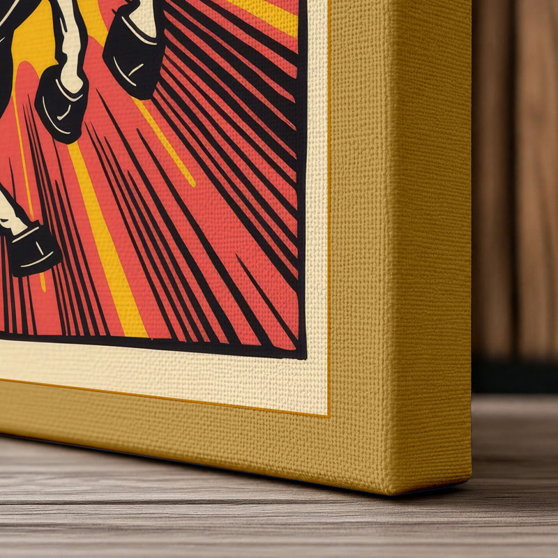 Radiant Horse Retro - Wrapped Canvas, 24x16 - 61.0 x 40.6 cm, Ochre Border