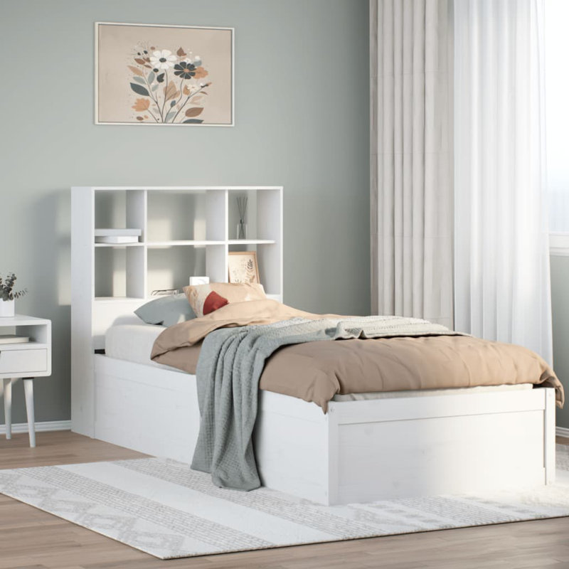 Tavarozzi Solid Wood Storage Bed, 110cm H x 229.5cm W x 106.5cm D, Wax Brown
