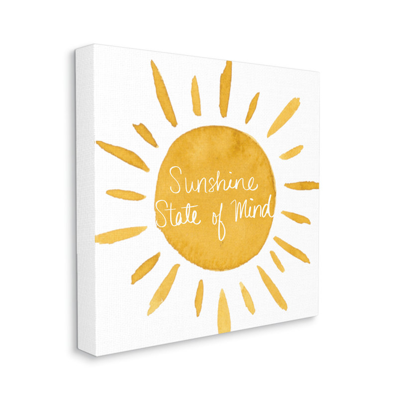 «Sunshine State of Mind Expression Big Bold Sun» par Lucille Price - Peinture, H 30 po x l 30 po x P 1,5 po, Toile tendue
