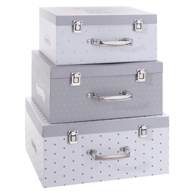 White & Grey Children's Chests, Set Of 3