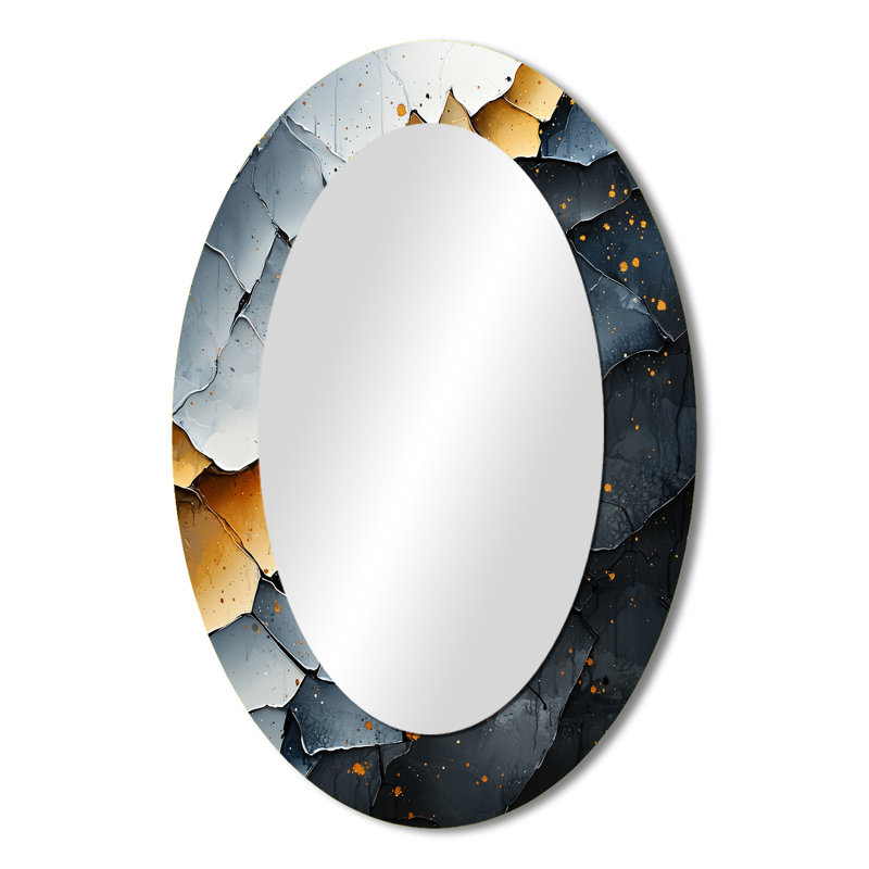 Miroir mural ovale doré, 36 po x 24 po