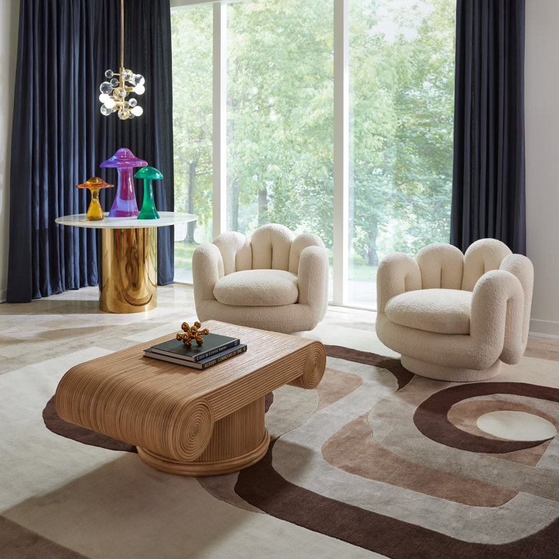 Serpentine Swivel Barrel Chair