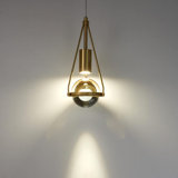 Brushed Brass Finish Globe Crystal Pendant Light - Mini Dimmable LED Hanging Ceiling Fixture