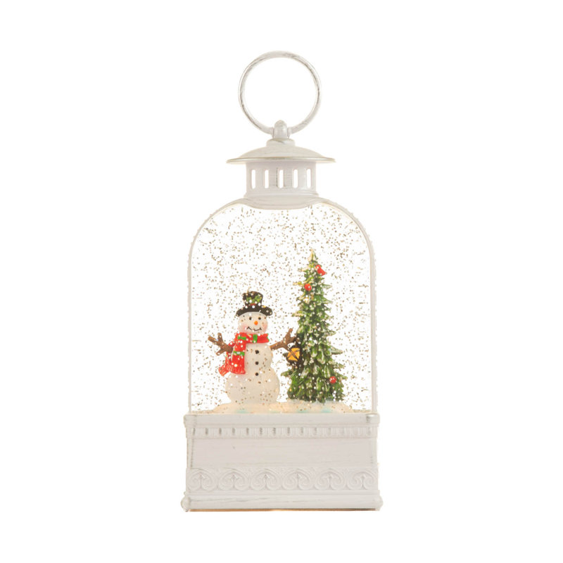White Lantern LED Snow Globe