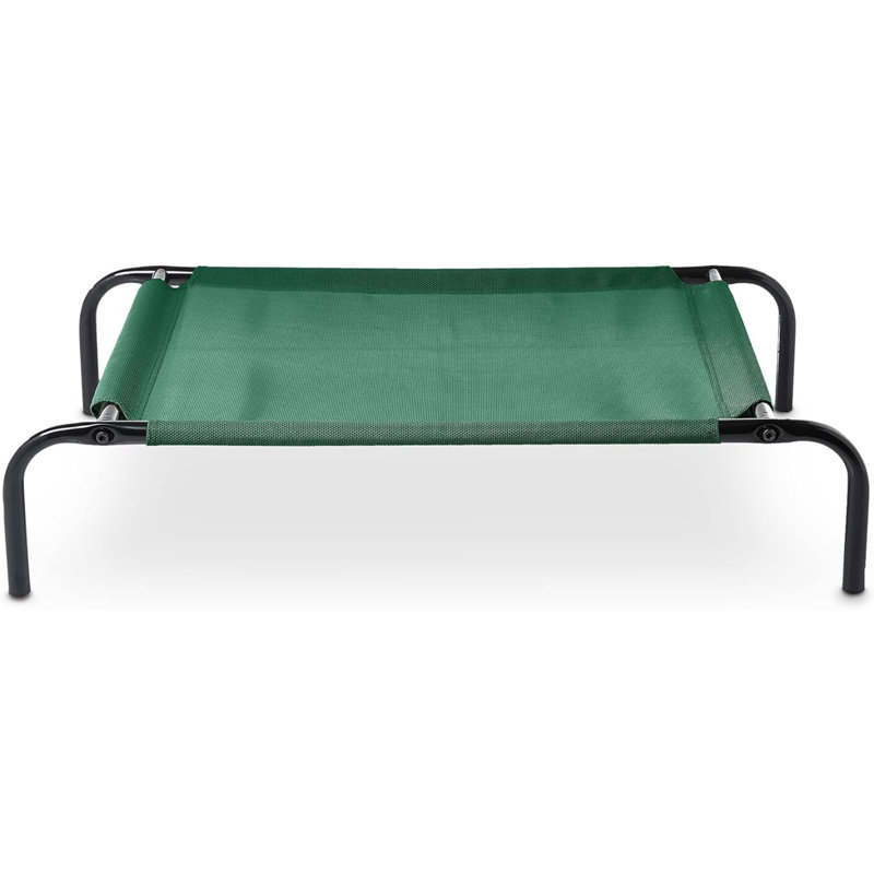 Lit pour chien surélevé Cooling avec structure en métal, petit, 36 x 22 x 7,5 pouces, vert