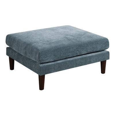 Beautiful Mineral Color Ottoman Morgan Fabric 1Pc Ottoman Soft Cushion Wood Legs Living Room Furniture (Only Including Ottoman)
