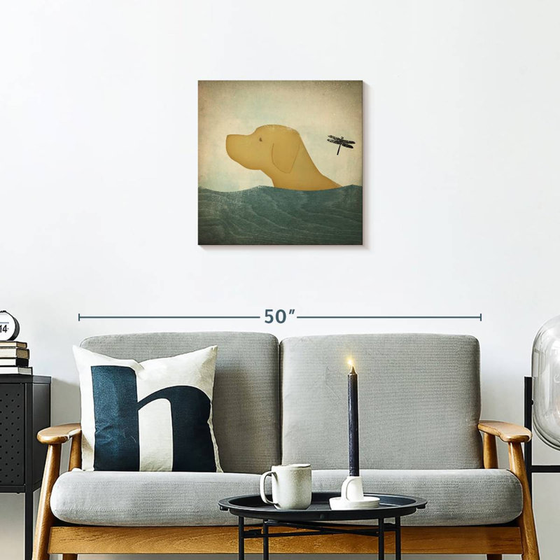 Brampt Yellow Dog Swim, 20" H x 20" W