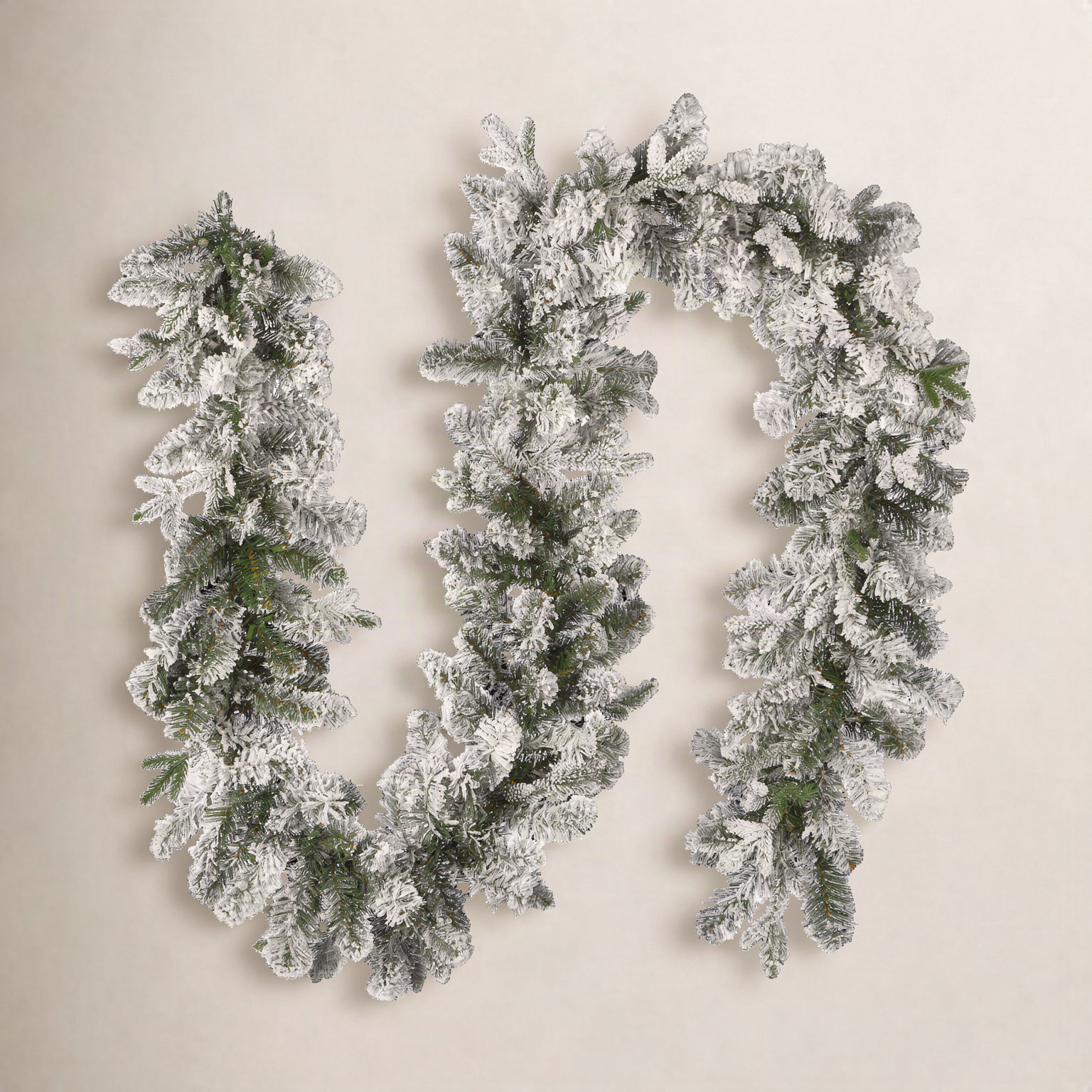 108" Frosted Pre-Lit Fir Christmas Garland