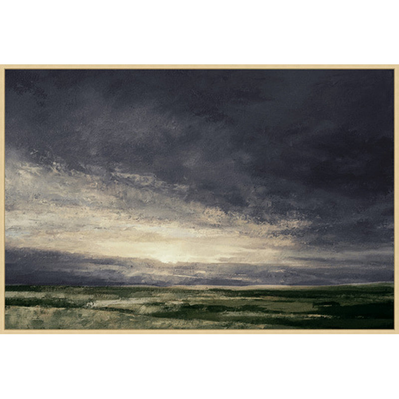Vast Field IV Painting, Gold Floater Frame, 41.5" H x 61.5" W x 2.12" D
