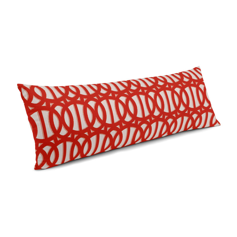 Sunbrella®Reflex Geometric Outdoor Throw Pillow, Emerald Green, 14" x 36"