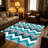 Teal Grey Chevron Zigzag carpet-easy to clean, machine-washable, soft and comfortable; suitable for door mats, kitchens, living rooms, bedrooms, corridors, and laundry areas. Easy to clean, durable carpet for home decoration.-746662124