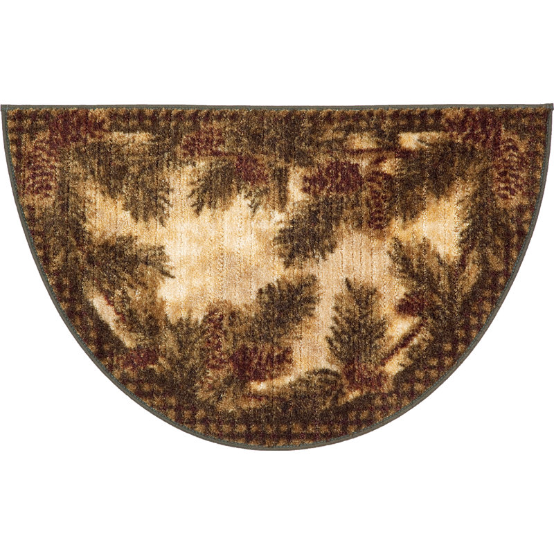 Costa Pinecone Water Resistant Non-Skid Kitchen Mat, Wedge 1'7" x 2'7"