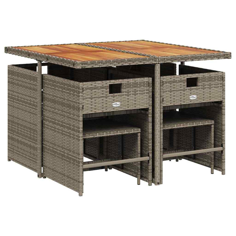Patio Dining Set with, Grey, Grey